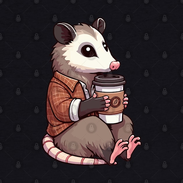 Opossum Drinking Coffee by MoDesigns22 